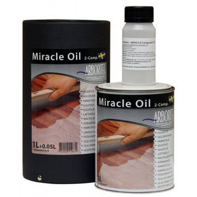 Двухкомпонентное масло без растворителей Arboritec для обработки деревянных покрытий Miracle Oil (1 л)