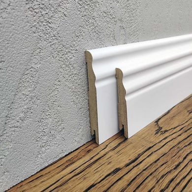 Плінтус MDF Хвиля Kluchuk RAL 9003 Білий 100х12х2000 мм. MDF-V100