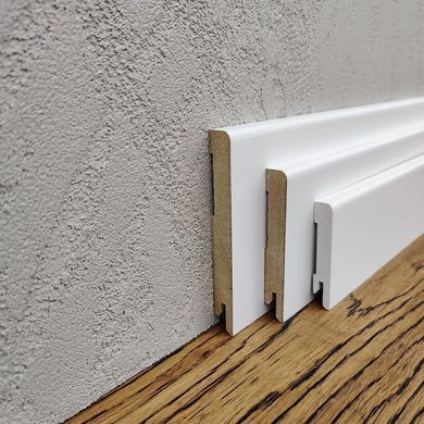 Плінтус MDF Kluchuk RAL 9003 Білий 60х12х2000 мм. MDF-М60